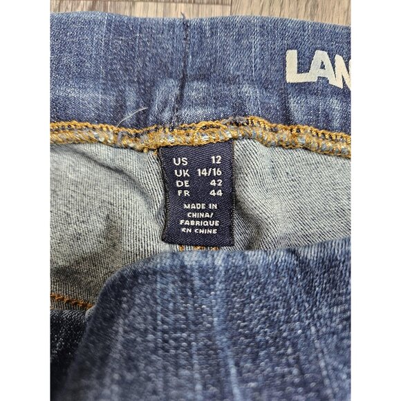 Lands End Jeans Womens 12 Blue Straight Leg Classic Fit Stretch Denim Pants - Picture 5 of 12